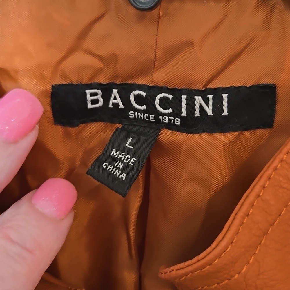 Baccini Women's Orange PUMPKIN Jacket SIZE LARGE PEPLUM LIKE FLARE WAIST - Picture 2 of 8